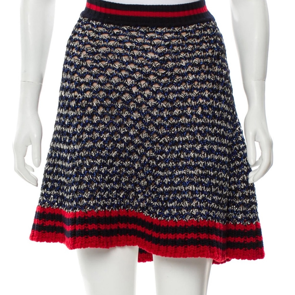 Gucci Black and White A-Line Skirt